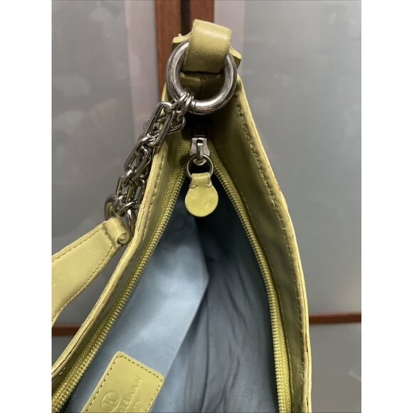 COLE HAAN Trinity Y2K Avocado Green Leather Shoulder Handbag Purse Vintage 90s - Picture 8 of 15